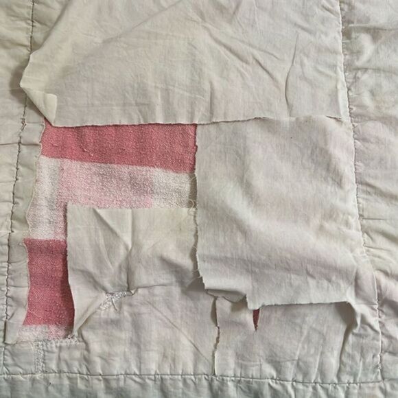 Homemade Plaid Squares Western Corduroy Squares Vintage Quilt 25 In x 54 In - Picture 6 of 14